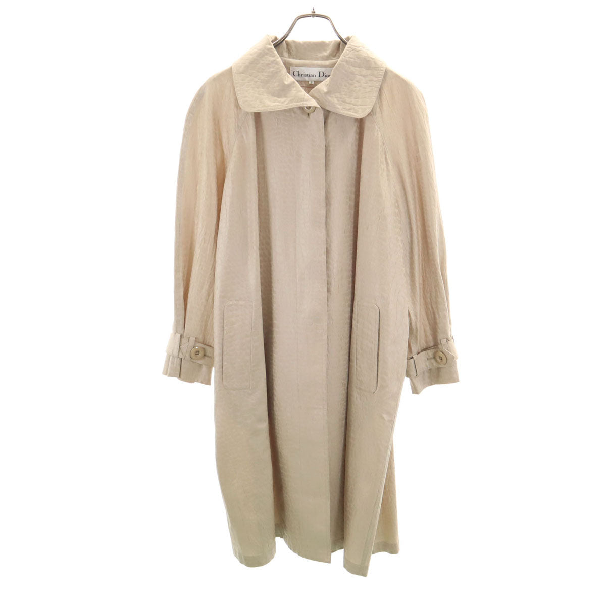 Christian Dior Croc-Pattern Bal Collar Coat Beige Size JP 9