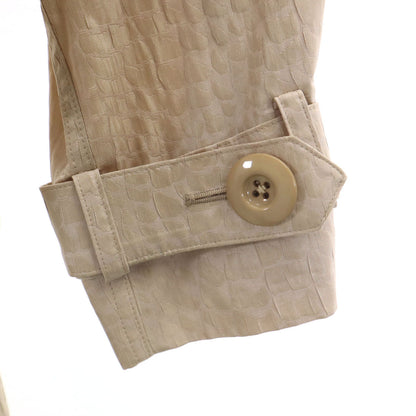 Christian Dior Croc-Pattern Bal Collar Coat Beige Size JP 9