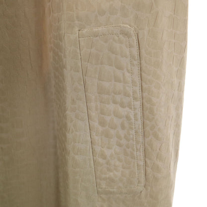 Christian Dior Croc-Pattern Bal Collar Coat Beige Size JP 9
