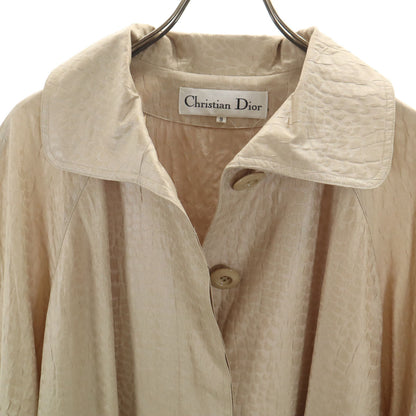 Christian Dior Croc-Pattern Bal Collar Coat Beige Size JP 9