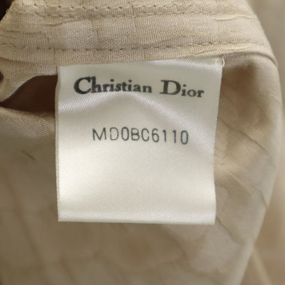 Christian Dior Croc-Pattern Bal Collar Coat Beige Size JP 9