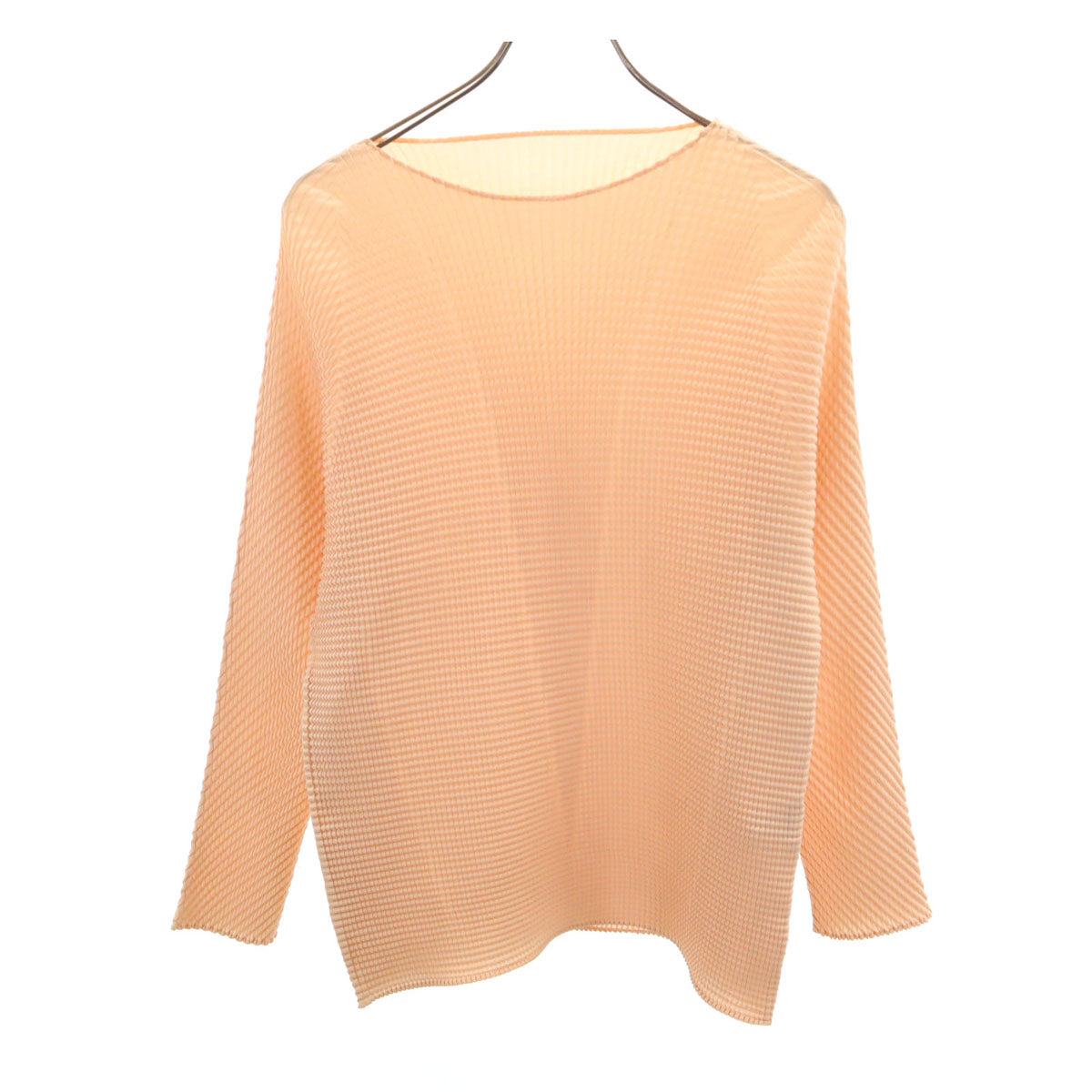 ISSEY MIYAKE 90s Pleated T-Shirt Pale Orange Size M