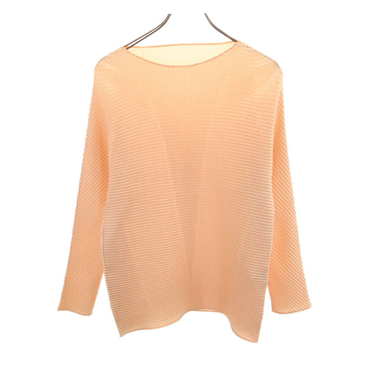 ISSEY MIYAKE 90s Pleated T-Shirt Pale Orange Size M