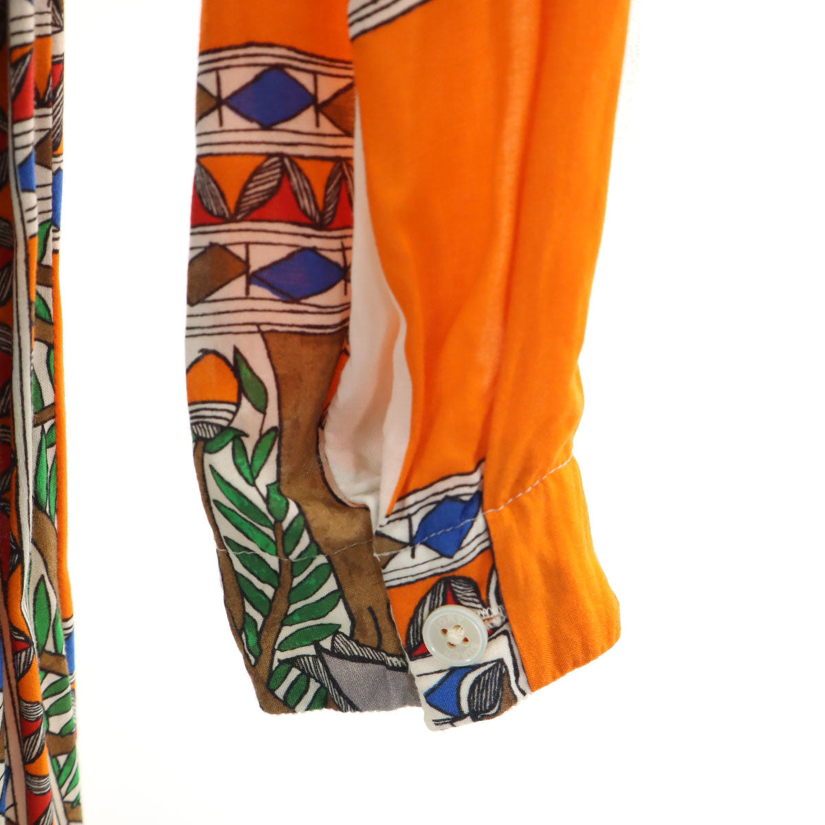 Tory Burch Pattern Long Sleeve Maxi Dress Orange Size 0 0