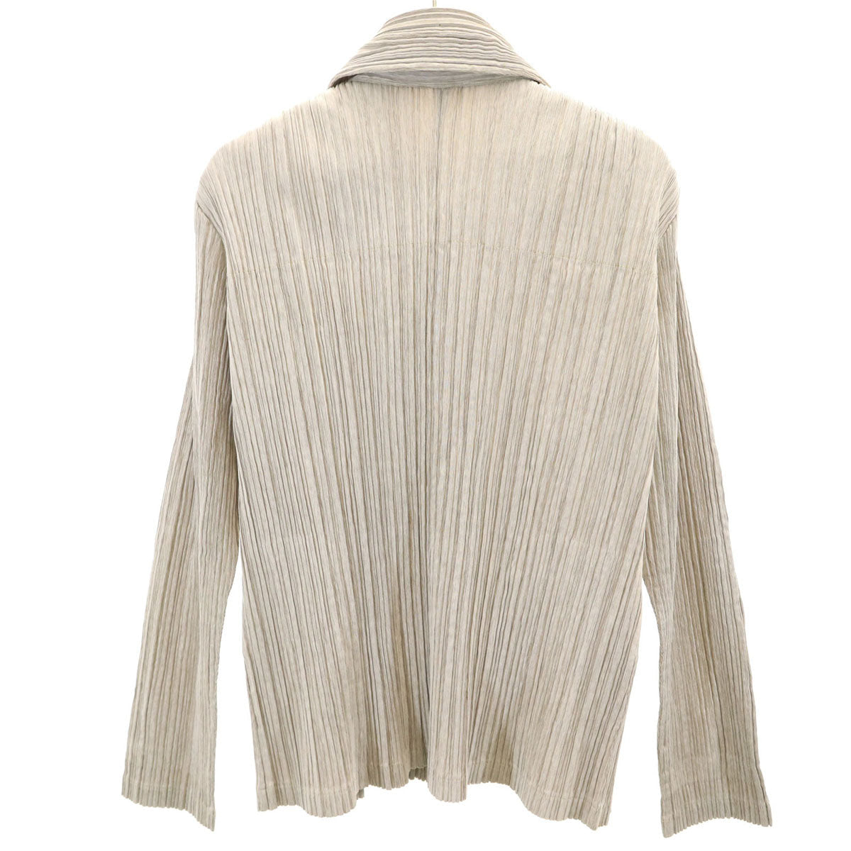 PLEATS PLEASE Japan-Made Long Sleeve Blouse Greige Shirt Size 4