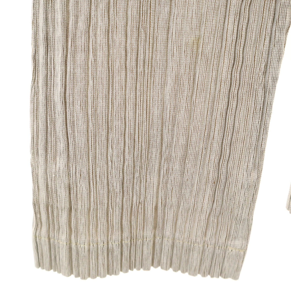 PLEATS PLEASE Japan-Made Long Sleeve Blouse Greige Shirt Size 4