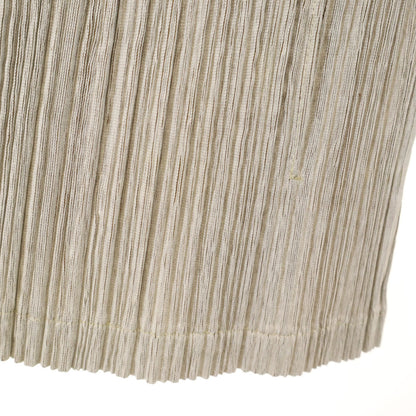 PLEATS PLEASE Japan-Made Long Sleeve Blouse Greige Shirt Size 4