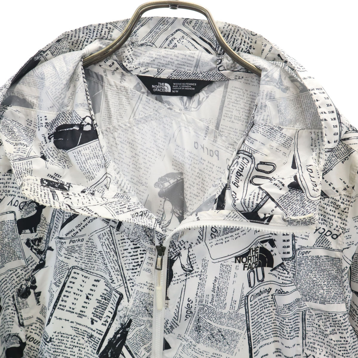 THE NORTH FACE Newspaper Print Windbreaker White Size M