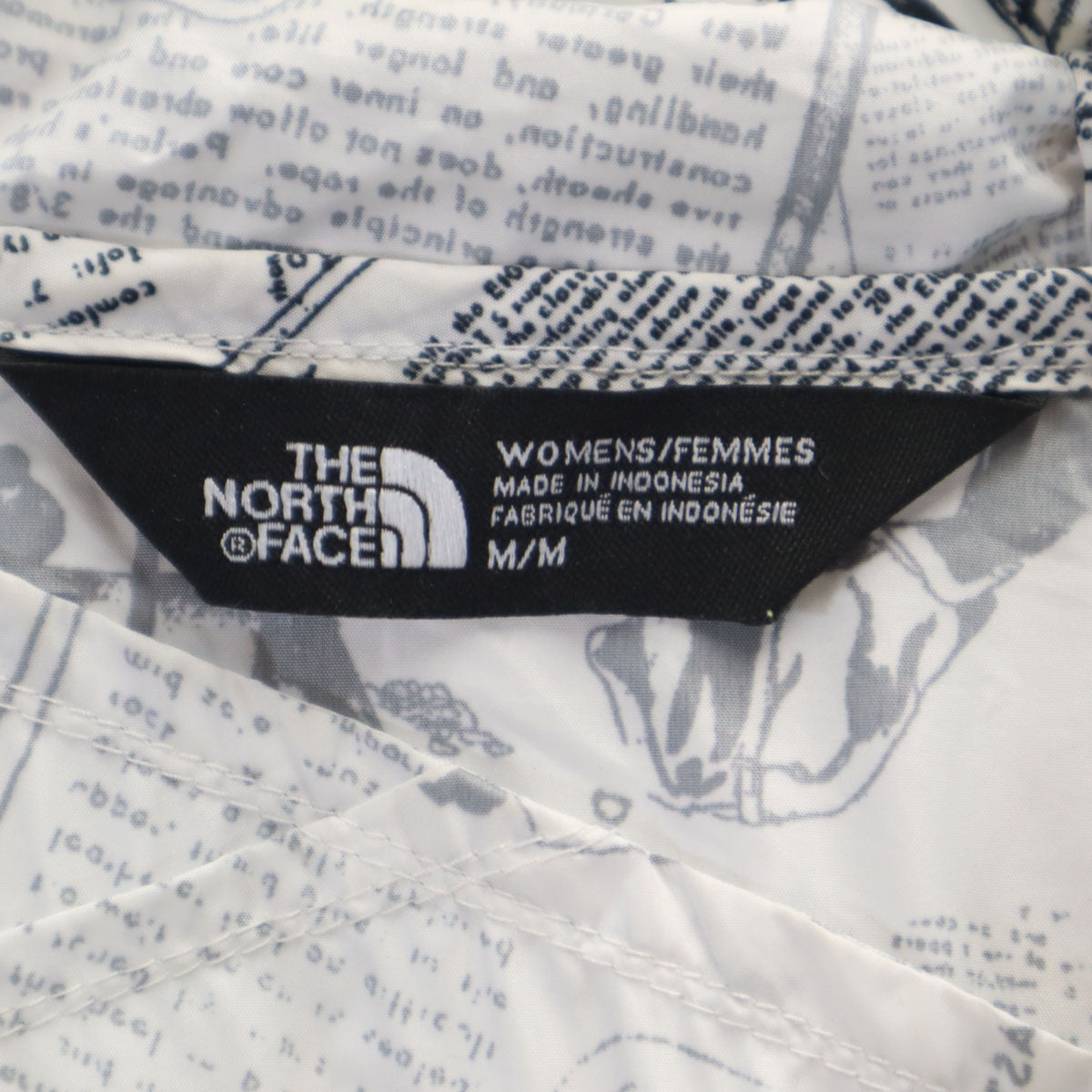 THE NORTH FACE Newspaper Print Windbreaker White Size M