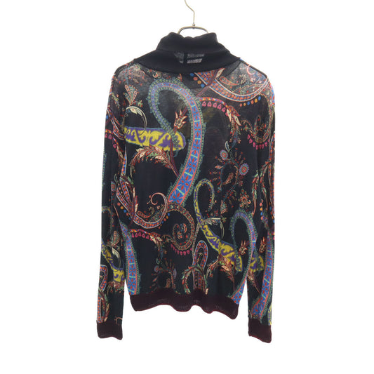 ETRO Made in Italy Patterned Long Turtleneck Black Size 44