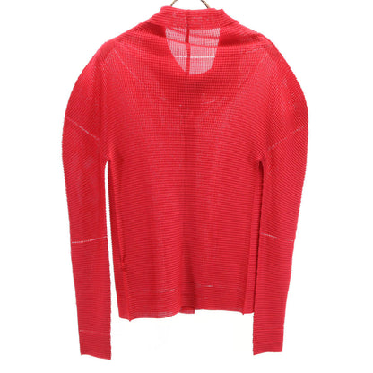 ISSEY MIYAKE me Long Sleeve Pleated Up Red Shirt
