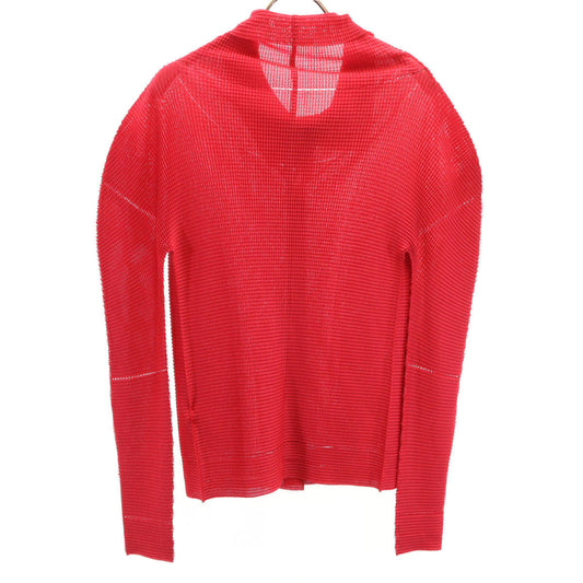 ISSEY MIYAKE me Long Sleeve Pleated Up Red Shirt