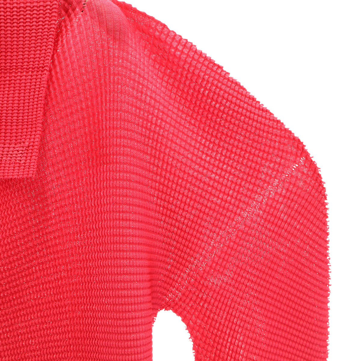ISSEY MIYAKE me Long Sleeve Pleated Up Red Shirt
