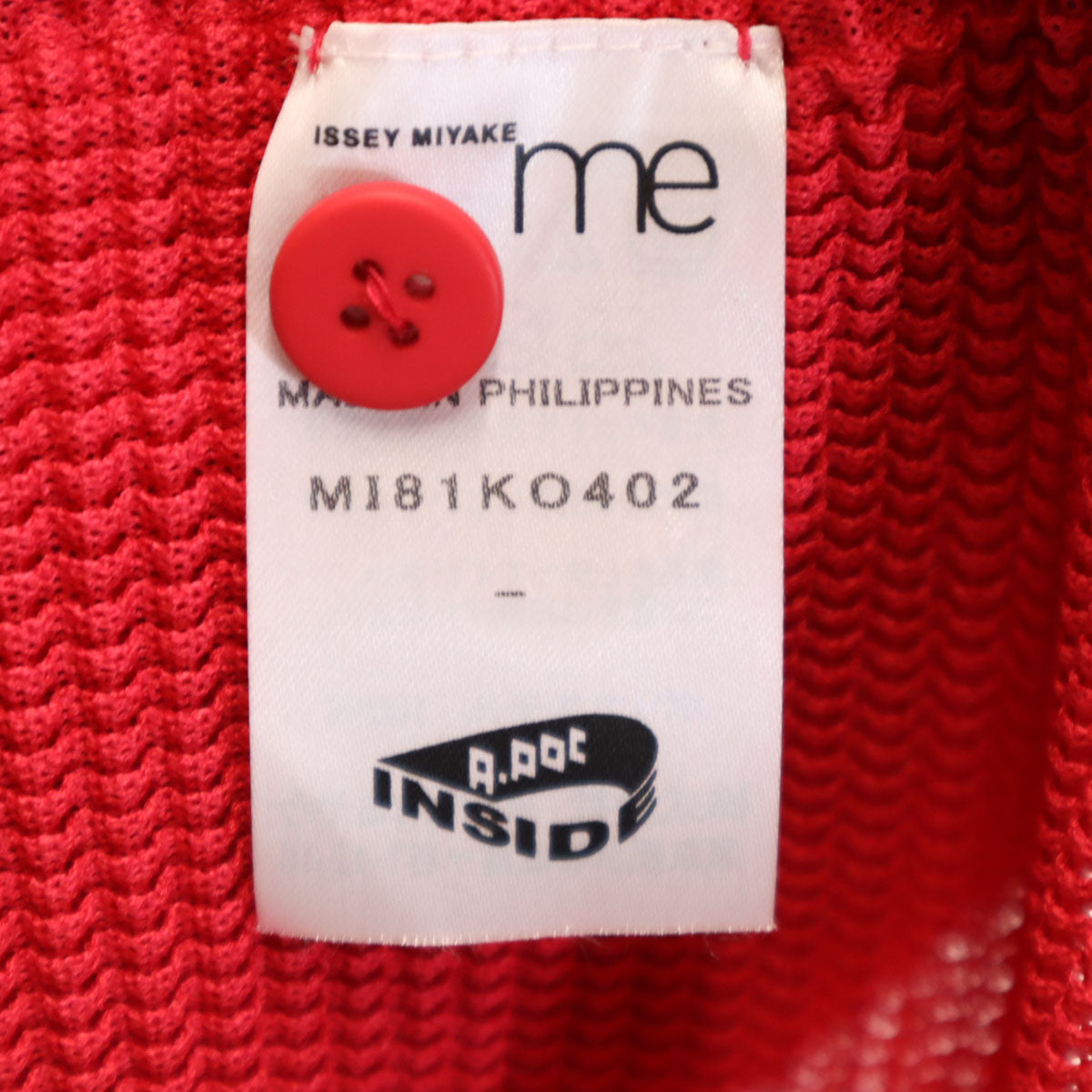 ISSEY MIYAKE me Long Sleeve Pleated Up Red Shirt
