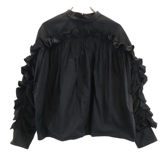 JIL SANDER Italian Long Sleeve Pullover Blouse Black Size 34