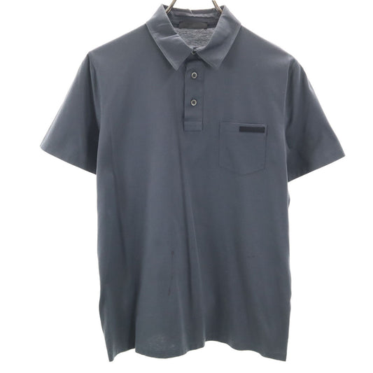 PRADA Short Sleeve Polo Shirt Charcoal Gray Size M