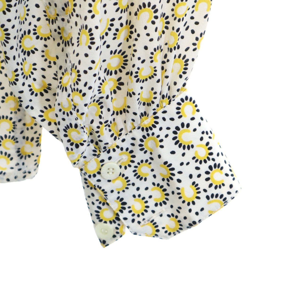 CELINE 90s Italian Phoebe Era Bow Tie Shirt Yellow Size 38