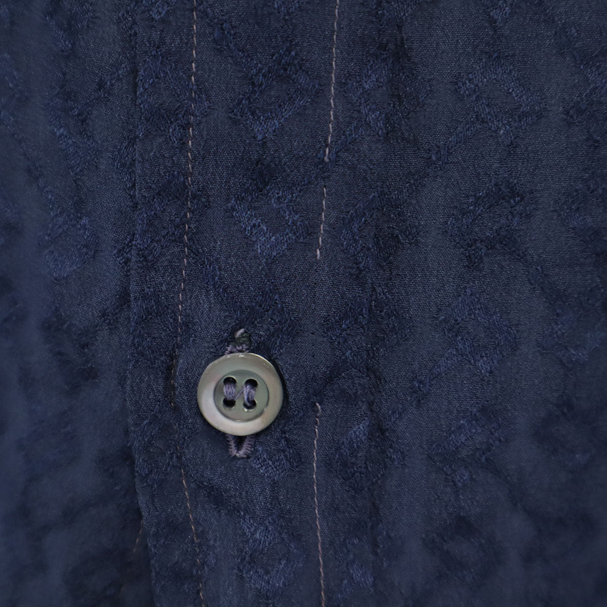 GUCCI 80s Vintage Italian Silk All-Over Shirt Navy Size 15.5-39
