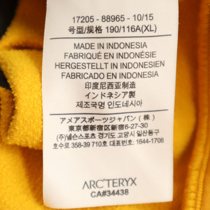 ARC'TERYX Long Sleeve Full Zip Hoodie Mustard Size XL