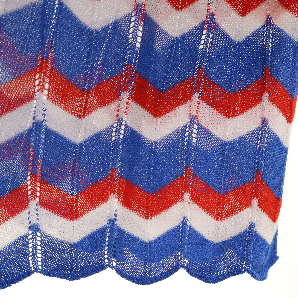 P.A.R.O.S.H. Zigzag Sleeveless Knit Maxi Dress Blue Size XS