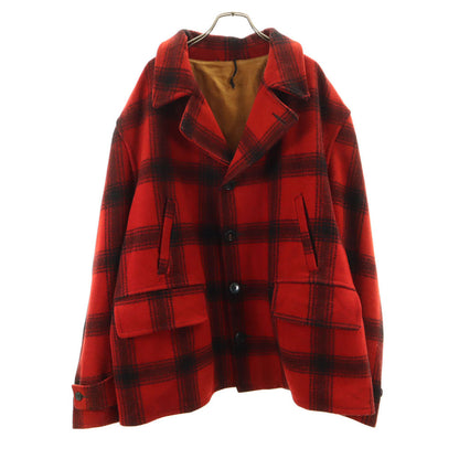 VINTAGE 40s 50s Mackinaw Buffalo Check Jacket Red