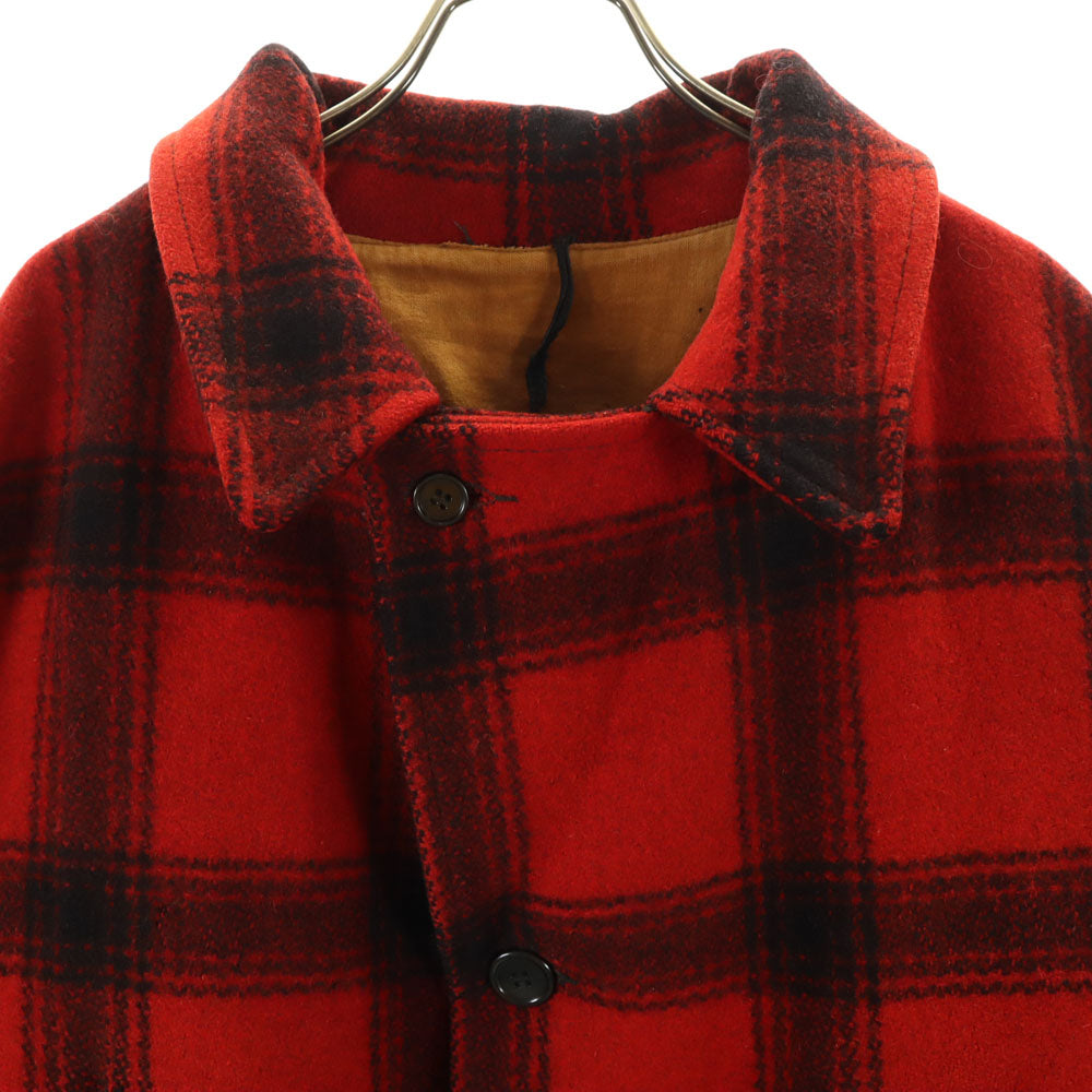 VINTAGE 40s 50s Mackinaw Buffalo Check Jacket Red