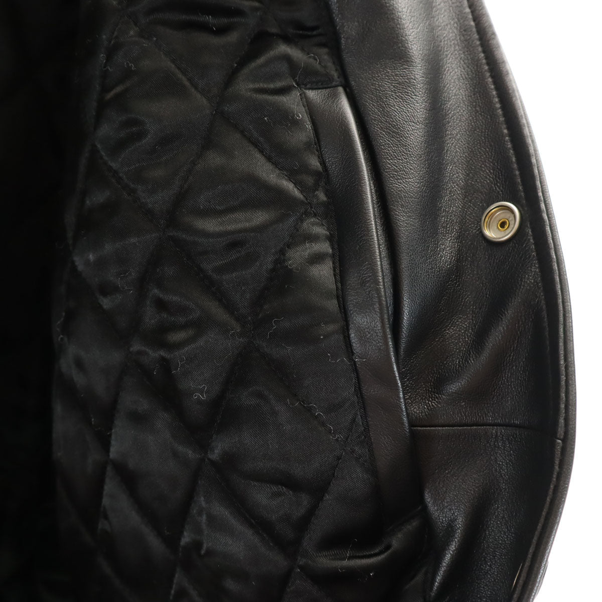 Supreme 20FW Smurfs Lamb Leather Varsity Jacket Black Size L
