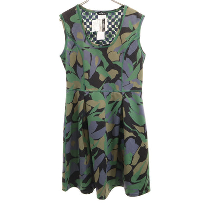 MAX&CO Patterned Sleeveless Midi Dress Green Size L