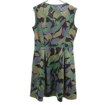 MAX&CO Patterned Sleeveless Midi Dress Green Size L
