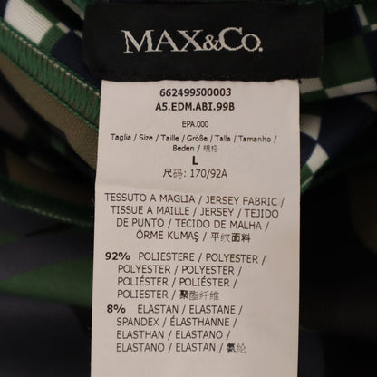 MAX&CO Patterned Sleeveless Midi Dress Green Size L