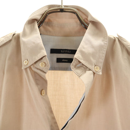 GUCCI Beige Italy-Made Skinny Button Down Shirt Size 38