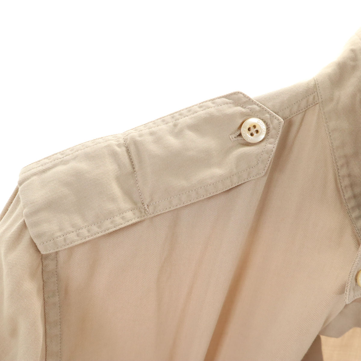 GUCCI Beige Italy-Made Skinny Button Down Shirt Size 38