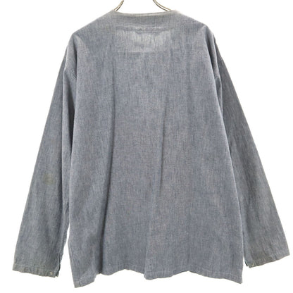 Nigel Cabourn Lybro Gray Long Collarless Shirt Size 50