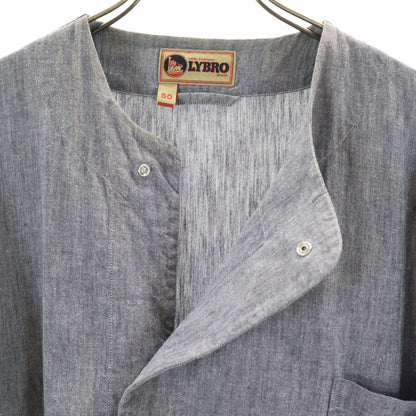 Nigel Cabourn Lybro Gray Long Collarless Shirt Size 50