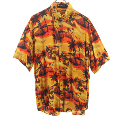 BALENCIAGA 18SS Palm Tree Aloha Shirt Yellow Size 37