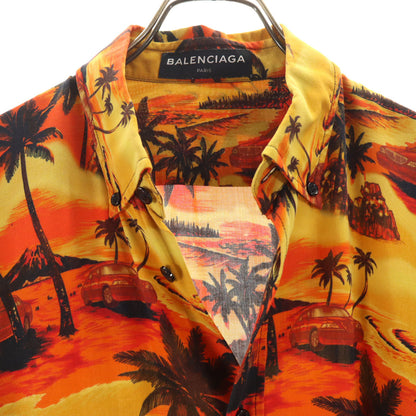 BALENCIAGA 18SS Palm Tree Aloha Shirt Yellow Size 37