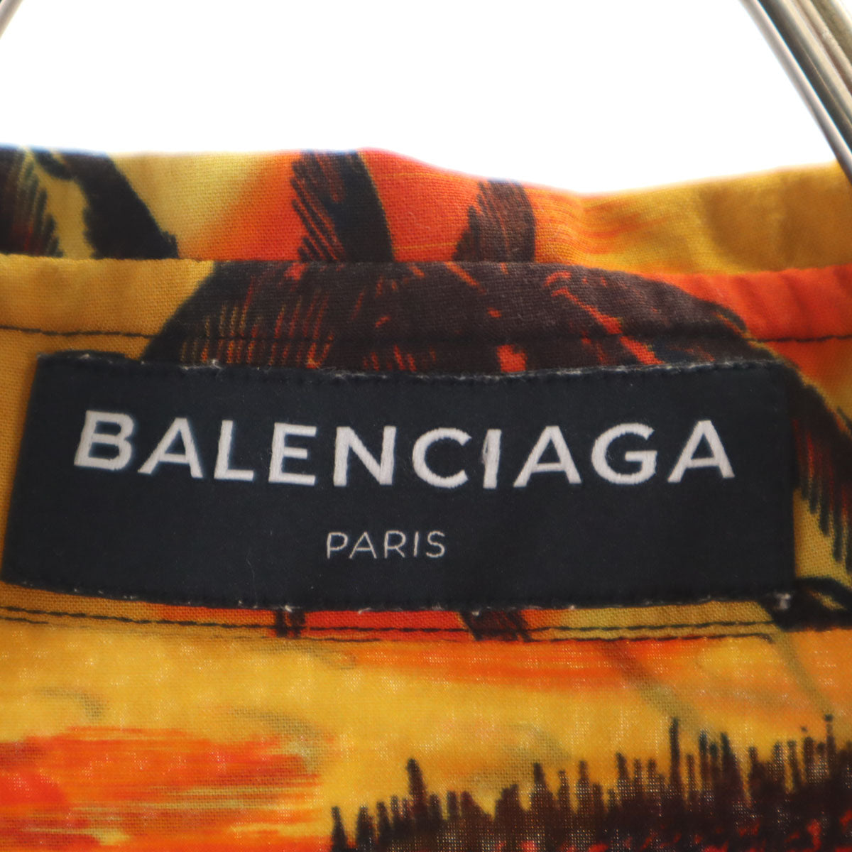 BALENCIAGA 18SS Palm Tree Aloha Shirt Yellow Size 37