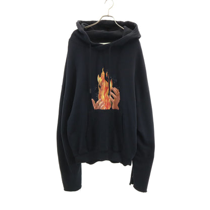 OFF-WHITE "FIRE" Hoodie Black Size L