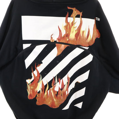 OFF-WHITE "FIRE" Hoodie Black Size L
