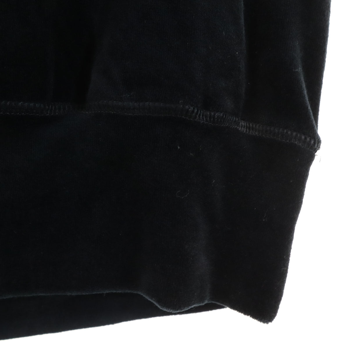 Y-3 Black Velour Long Sleeve Hoodie Size S