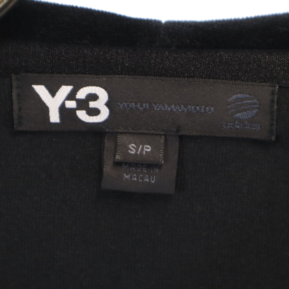 Y-3 Black Velour Long Sleeve Hoodie Size S