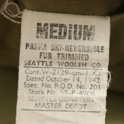 US ARMY 40s M-43 Reversible Alpine Hoodie Green Size M