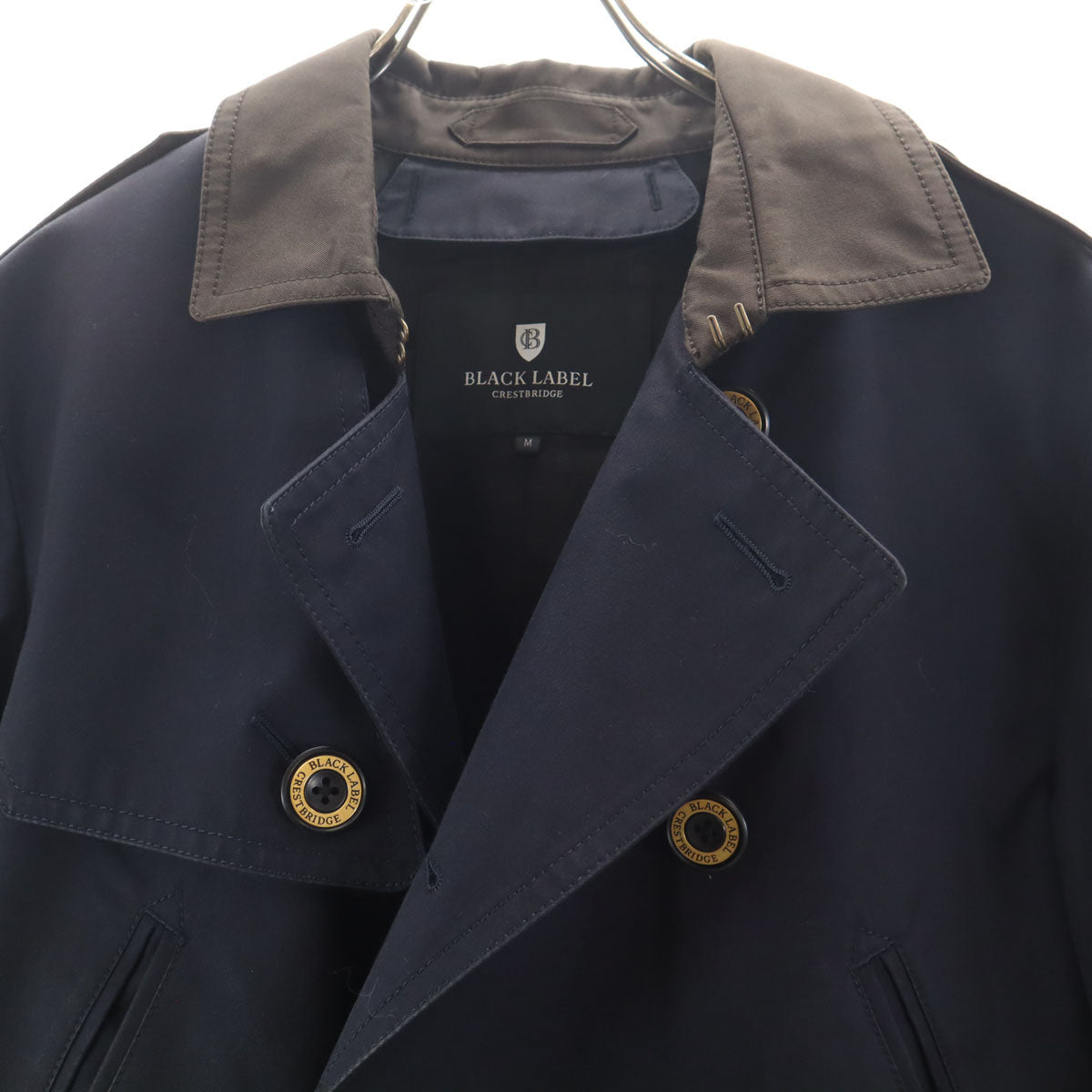 BLACK LABEL CRESTBRIDGE Navy Trench Coat Size M