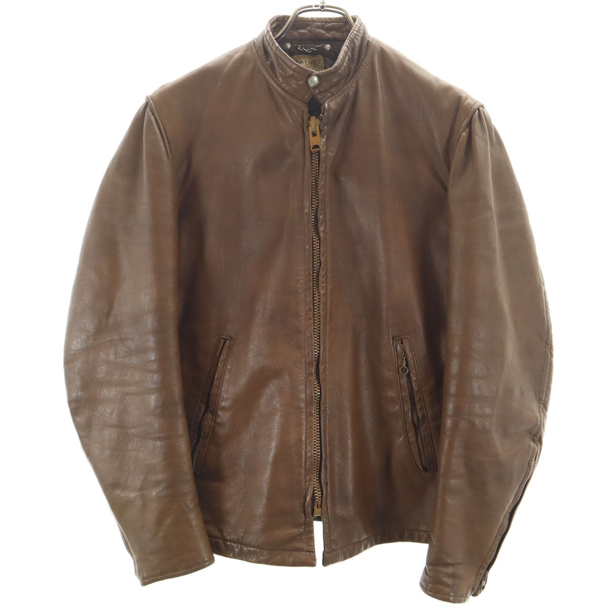 THIS GENUINE LEATHER GARMENT 60s 70s Jacket Brown