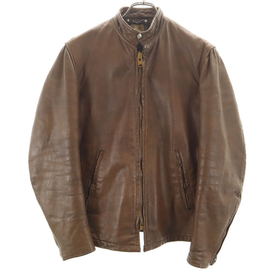 THIS GENUINE LEATHER GARMENT 60s 70s Jacket Brown