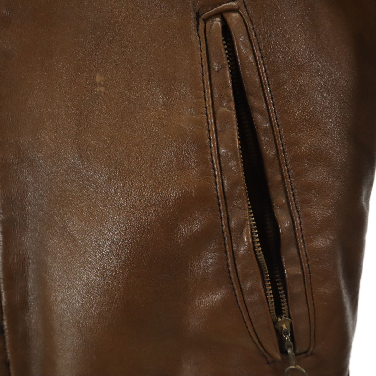 THIS GENUINE LEATHER GARMENT 60s 70s Jacket Brown