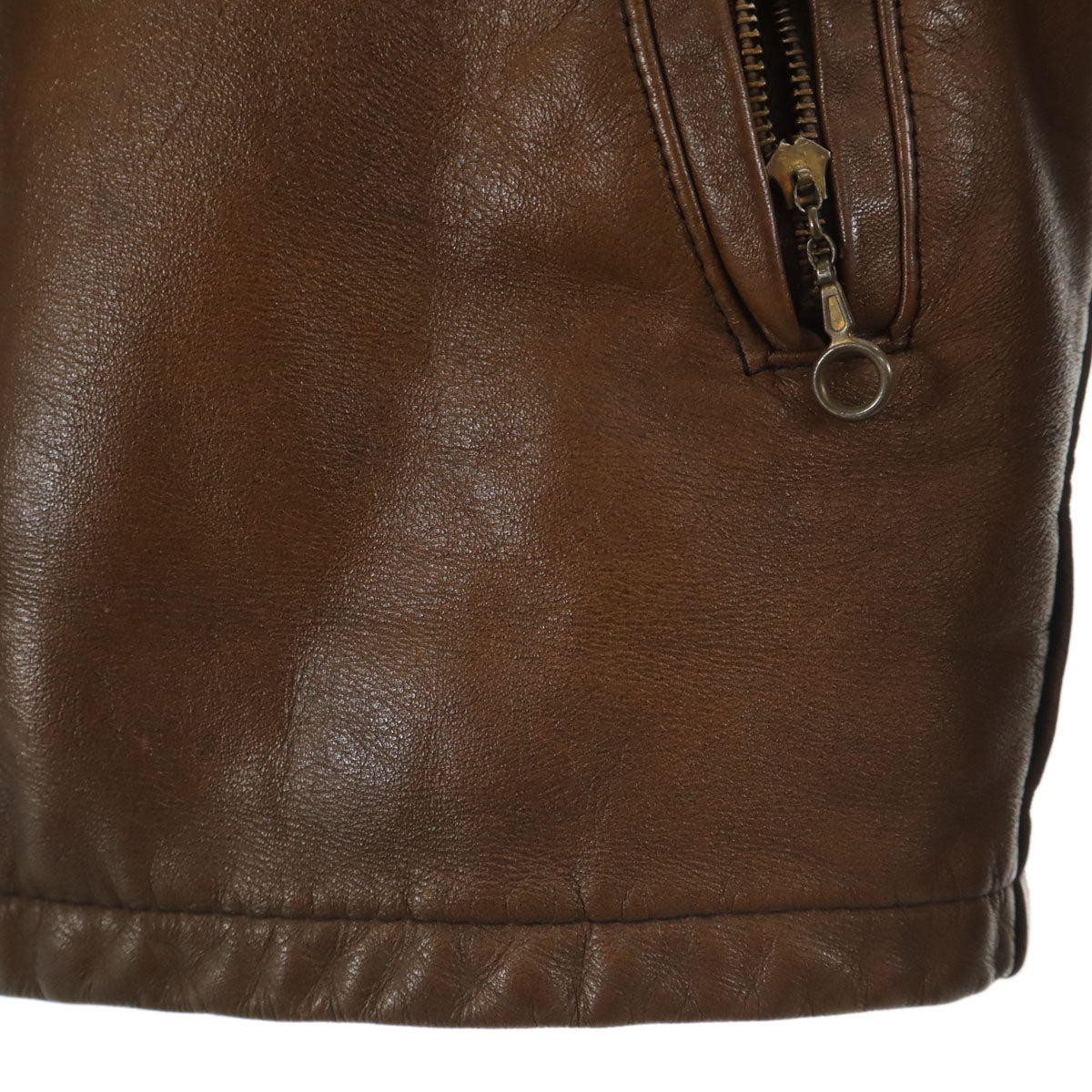 THIS GENUINE LEATHER GARMENT 60s 70s Jacket Brown