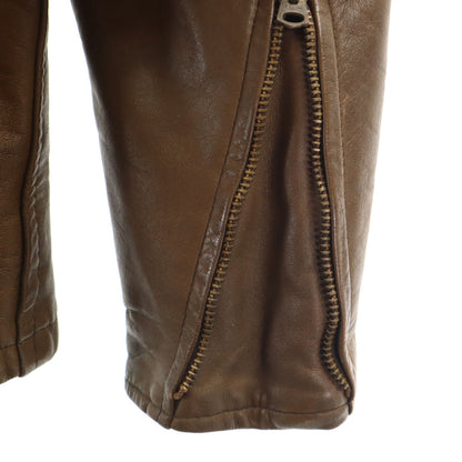 THIS GENUINE LEATHER GARMENT 60s 70s Jacket Brown