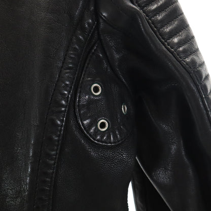 BURBERRY BRIT Lamb Leather Double Jacket Black Size 38
