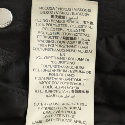 BURBERRY BRIT Lamb Leather Double Jacket Black Size 38
